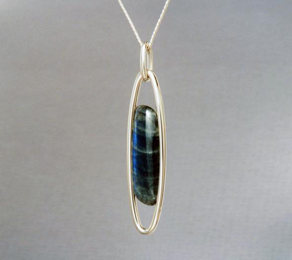 Labradorite in Oval Wire Frame
