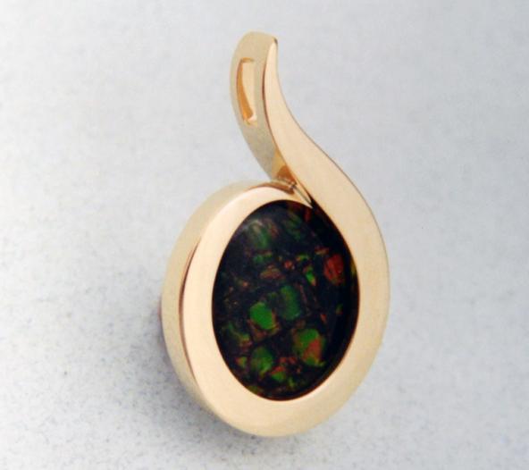 Ammonite in 14 k. Yellow Gold