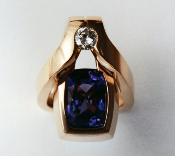 Tanzanite Ring with Diamond