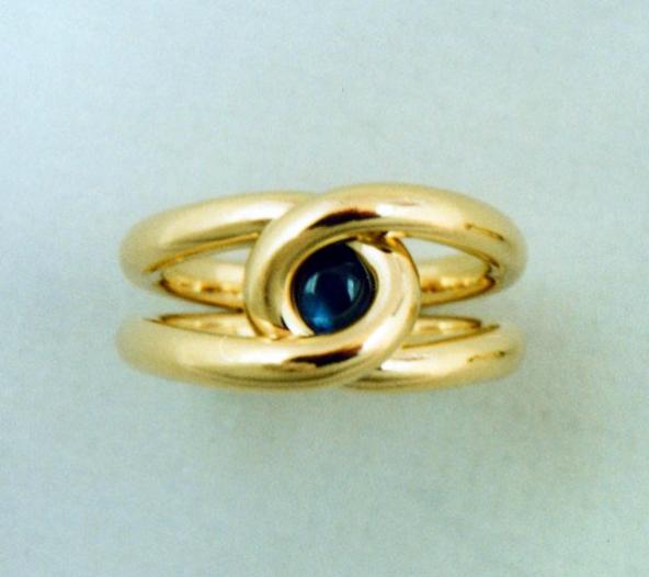 Labradorite Interlocking Loops Rings