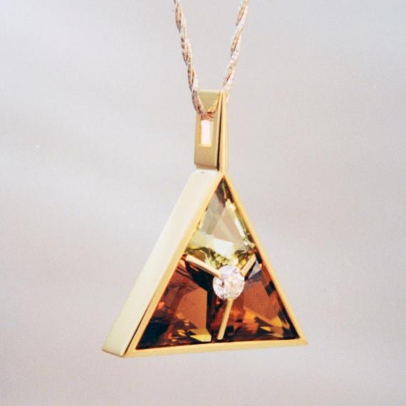 Tourmalines in Triangle with Diamond