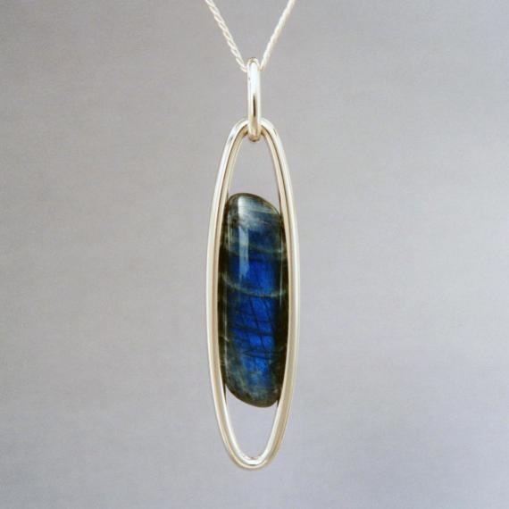 Labradorite in Oval Wire Frame