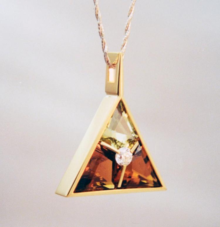 Tourmalines in Triangle with Diamond