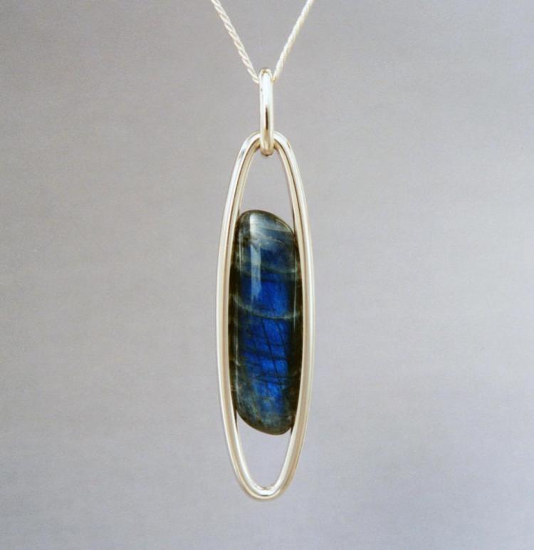 Labradorite in Oval Wire Frame