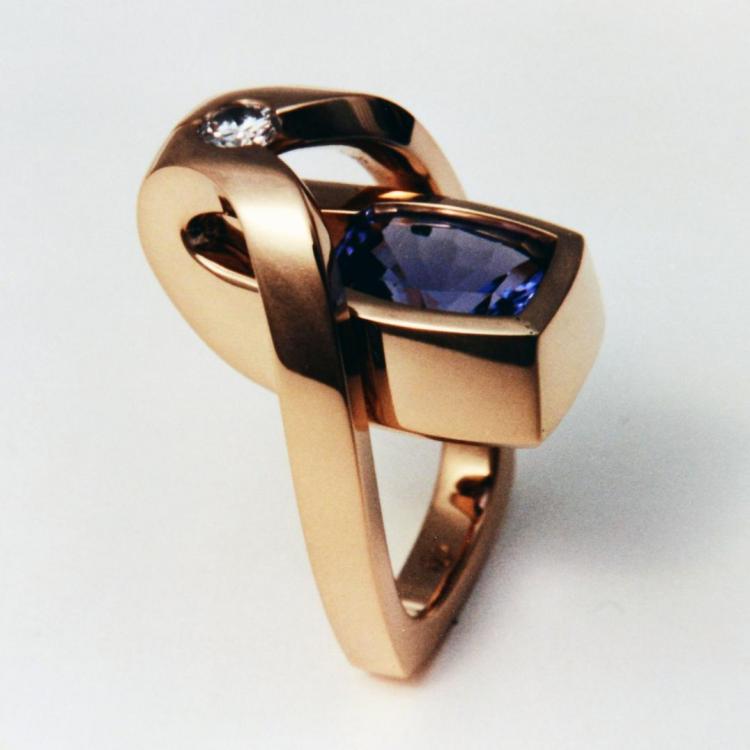 Tanzanite Ring with Diamond