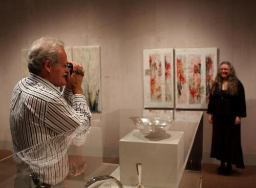 Wesley Harris and Hilary Rice before the opening of "Rare Reflections"