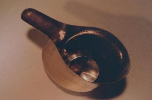 Viewed from above when the trough-like handle still needed to be narrowed.