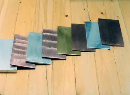 Raw materials: 4 layers of pure copper, 3 layers of pure silver, and 1 layer of 22 k. yellow gold. All eight layers are perfectly flat and perfectly clean.