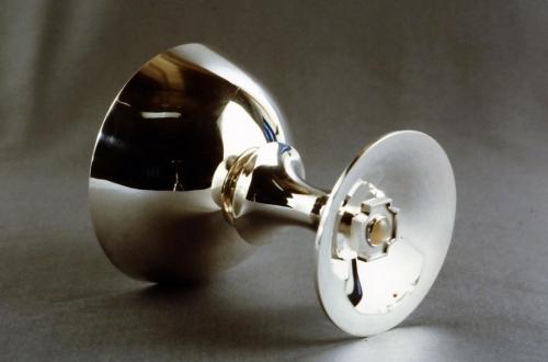 The finished Chalice seen from below showing the decorative nut holding the piece together.