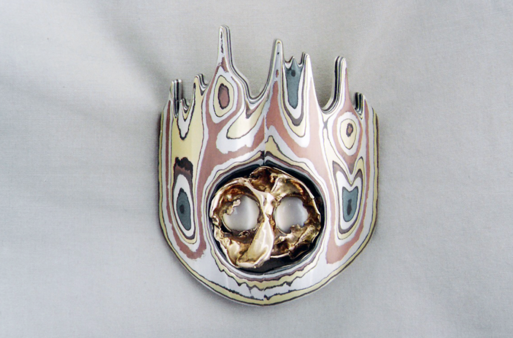 Mokume Owl Pin / Pendant