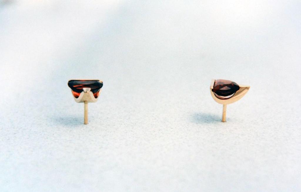 Garnet Studs in 14 k. y.