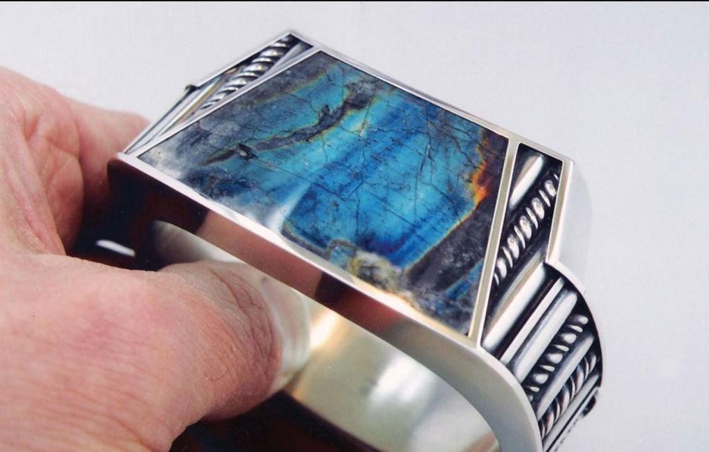 Wide Labradorite Bracelet