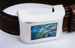 Multi-coloured Labradorite Belt Buckle