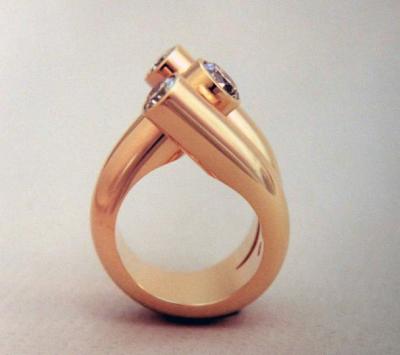 Three Diamond Ring in 14 K. Y.