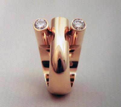 Three Diamond Ring in 14 K. Y.