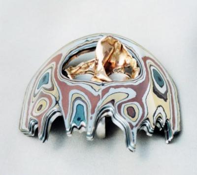 Mokume Owl Pin / Pendant