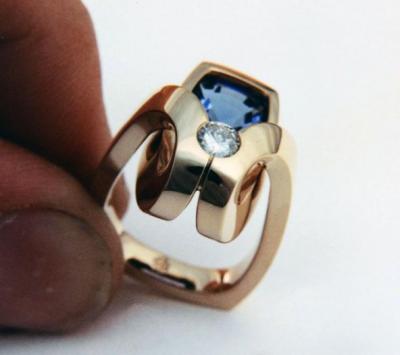 Tanzanite Ring with Diamond