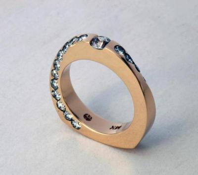 Propeller Design with 23 Diamonds in 14 k. y. gold