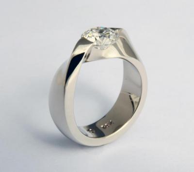 Large Diamond Ring in 14 k. w. gold